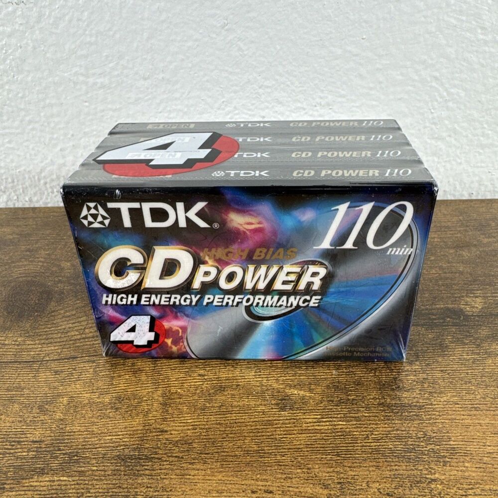 4 Pack TDK CD Power 110 Min Blank Audio Cassettes High Bias Type II NEW SEALED
